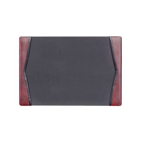 Dacasso Burgundy Leather 25.5" x 17.25" Side-Rail Desk Pad PR-7002